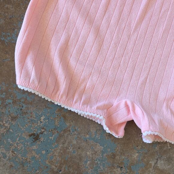 Pink Coquette Romper Size M New Sleeveless Heart Knit Romantic One Piece - Picture 4 of 8